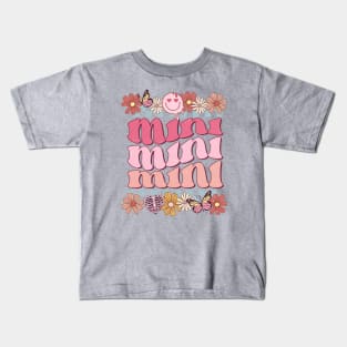 Mini Retro Flower Valentine, Mini Mama Matching Valentine Kids T-Shirt